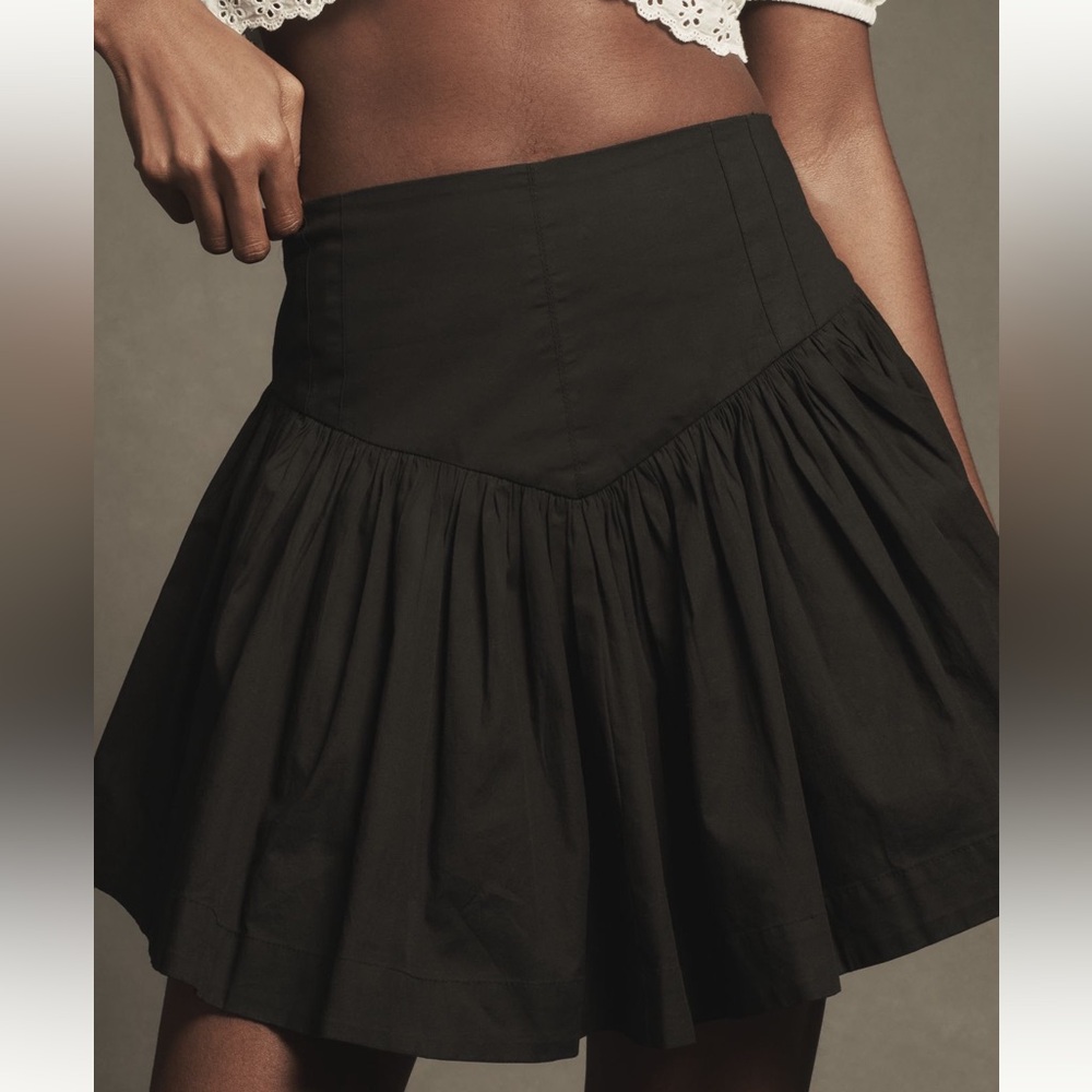 Anthropologie Maeve Basque-Waist Flirty Mini Skirt